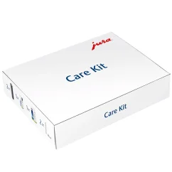 Čisticí sada se třemi vodními filtry Jura Claris Smart+, 90 g třífázových čisticích tablet a dvěma 360 mm dlouhými silikonovými hadicemi pro kávovary Jura.